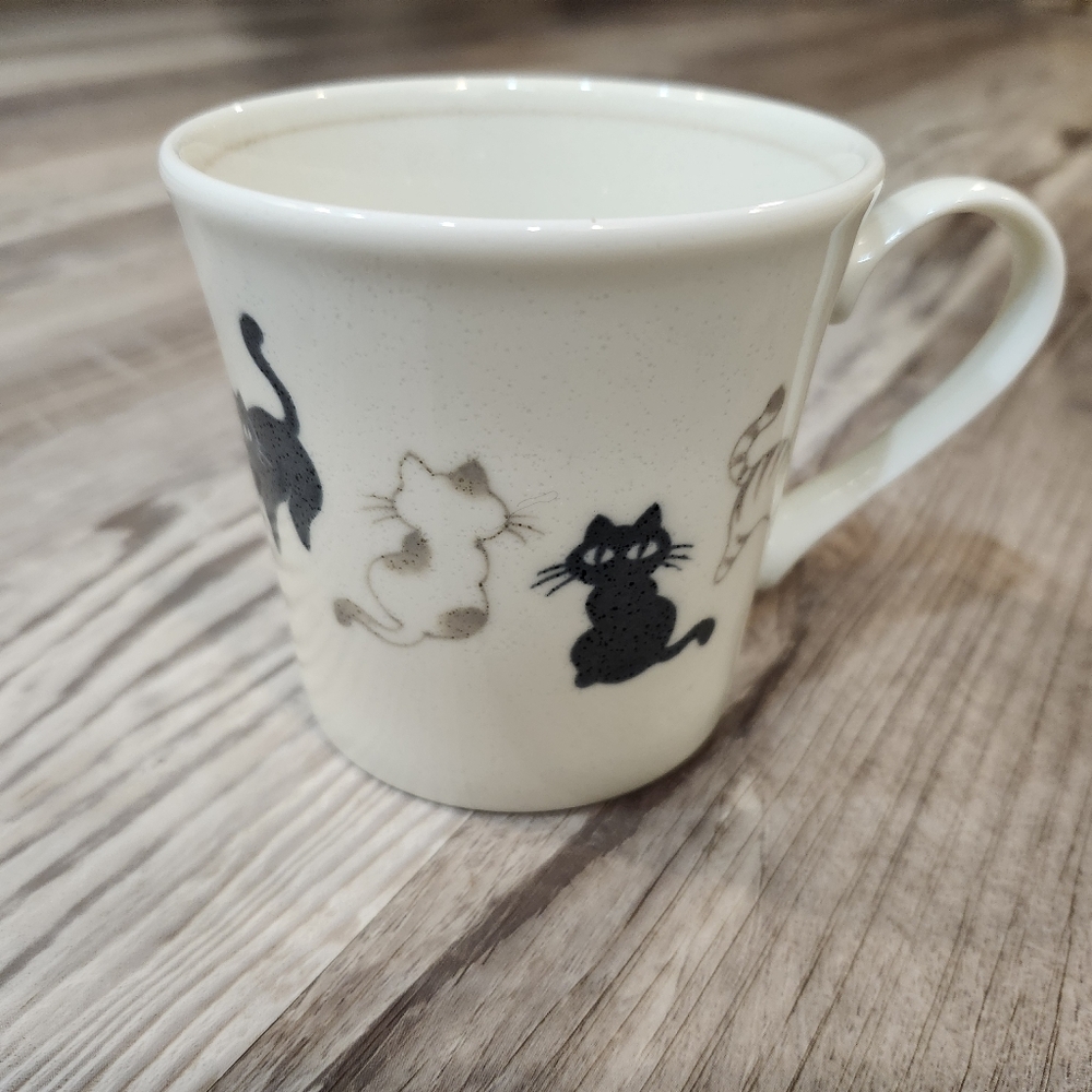 Japanese Mino Ware Loitering Cats Mug Cat Coffee Cup Cute Kitten Ceramic Tea Mug